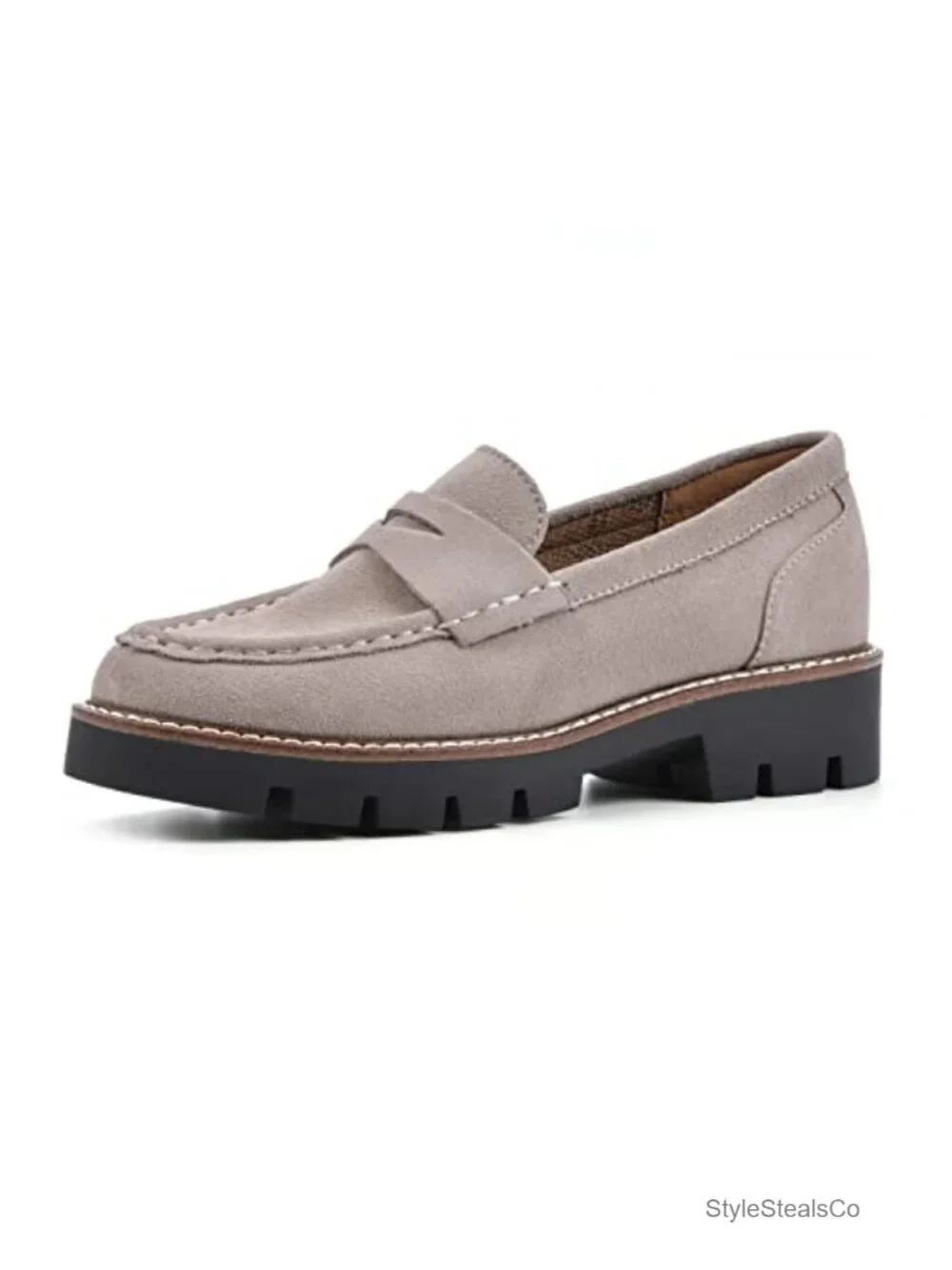 White Mountain Gunner Penny Loafer Cushioned Lug Sole Casual Shoe